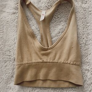 Yellow ribbed tank top